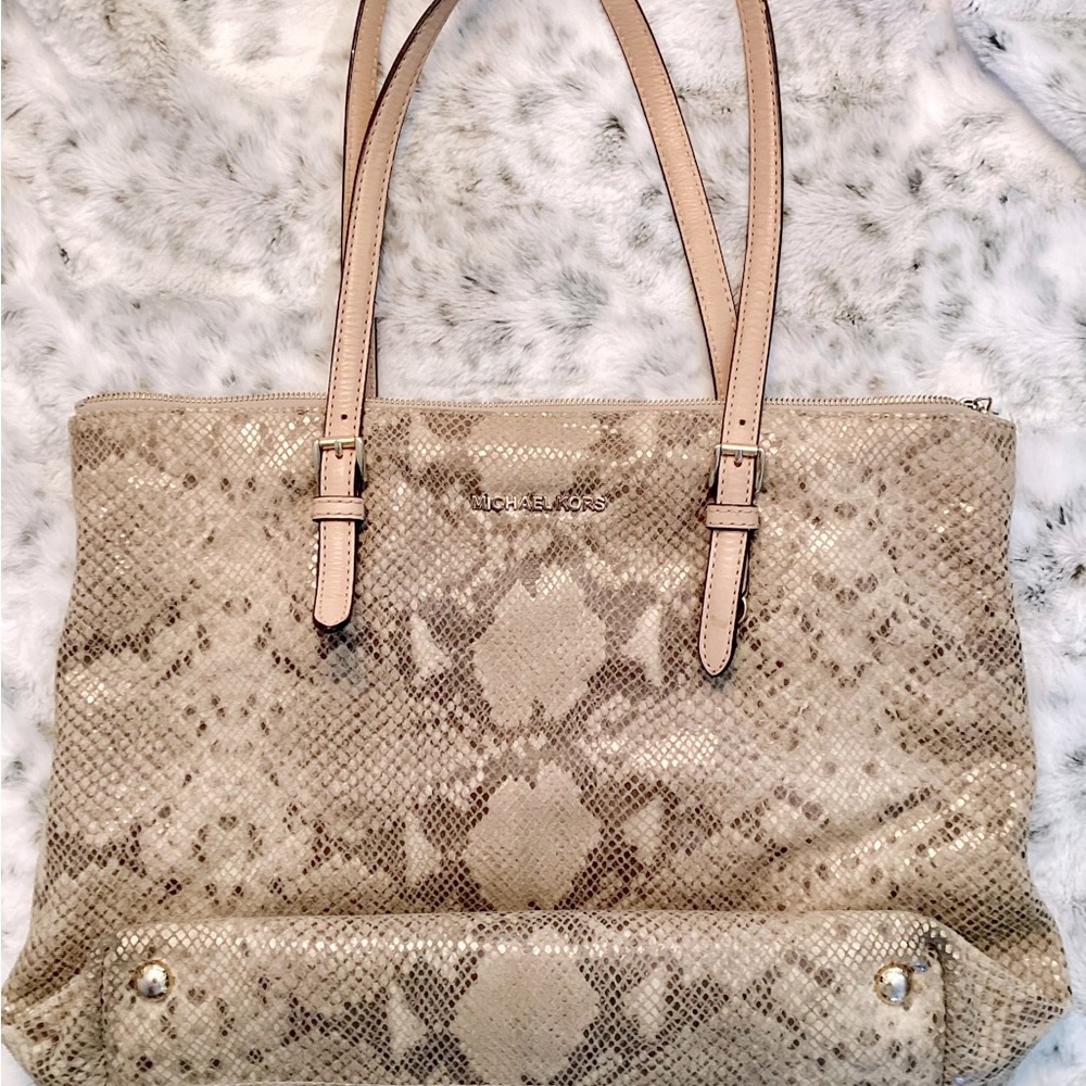 Michael Michael Kors Large Python Embossed Tote - image 8